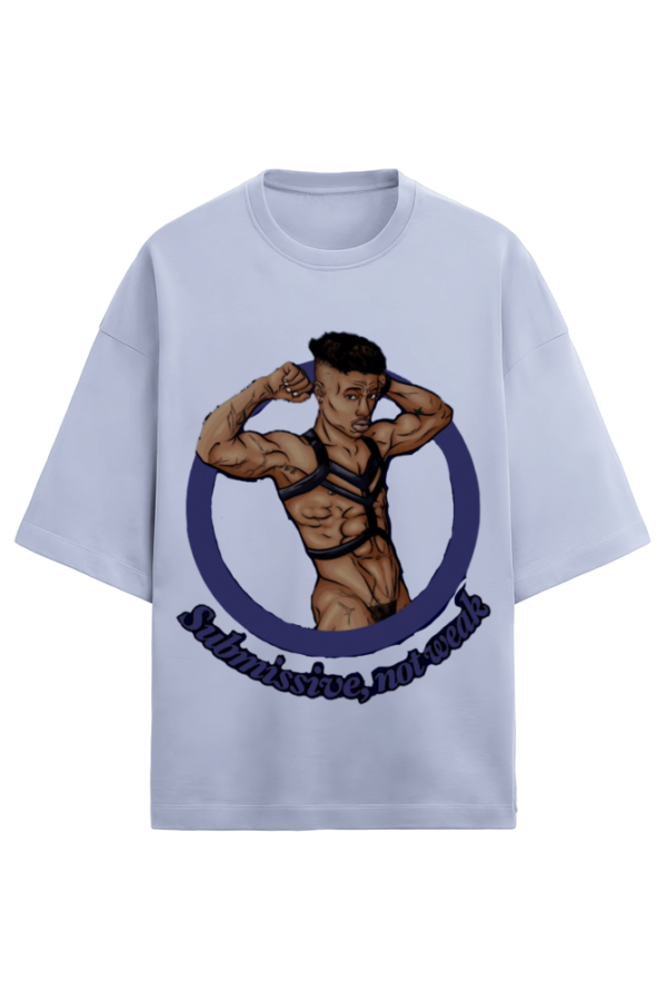 Submissive, Not Weak Unisex Terry Oversized T-Shirt - Image 2
