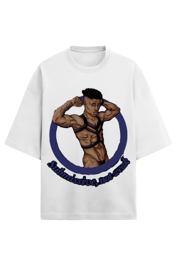 Submissive, Not Weak Unisex Terry Oversized T-Shirt - Image 4