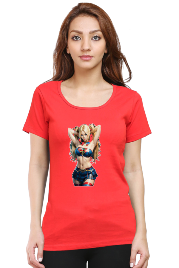 Supper Girl Round Neck Half Sleeve Classic T-Shirt - Image 8