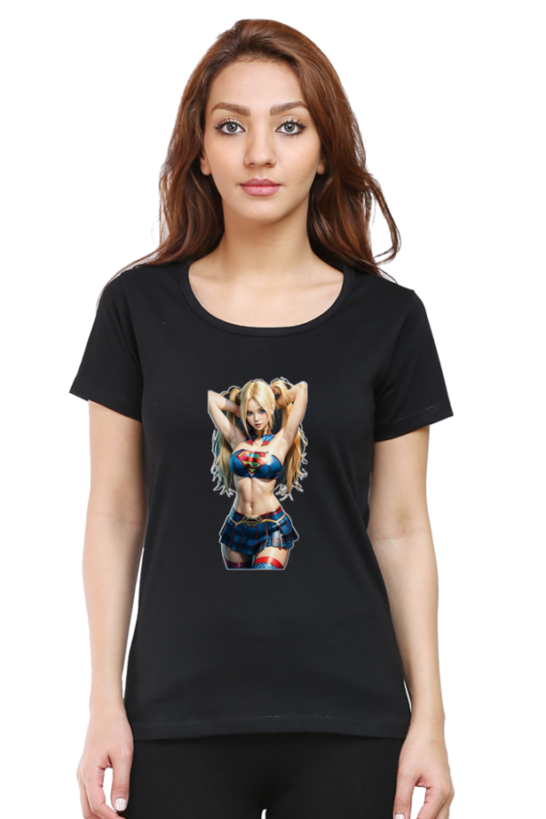 Supper Girl Round Neck Half Sleeve Classic T-Shirt - Image 14