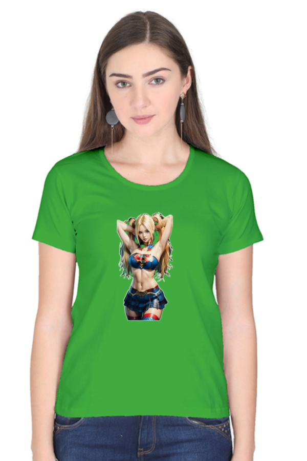 Supper Girl Round Neck Half Sleeve Classic T-Shirt - Image 5