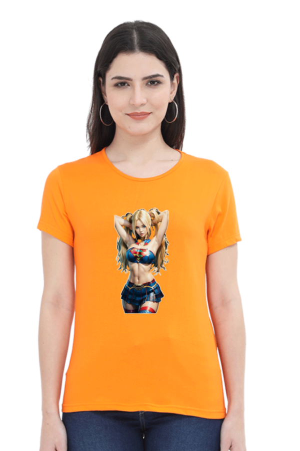 Supper Girl Round Neck Half Sleeve Classic T-Shirt - Image 3