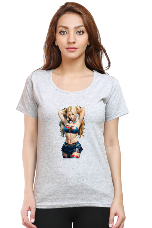 Supper Girl Round Neck Half Sleeve Classic T-Shirt - Image 12