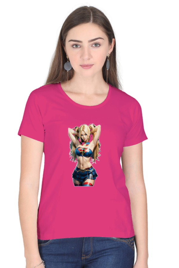 Supper Girl Round Neck Half Sleeve Classic T-Shirt - Image 4