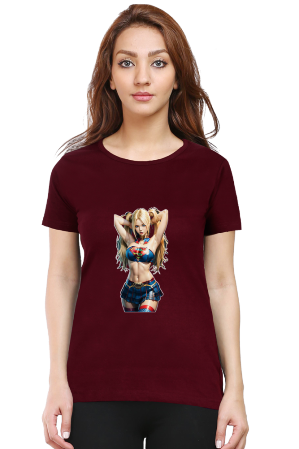 Supper Girl Round Neck Half Sleeve Classic T-Shirt - Image 7