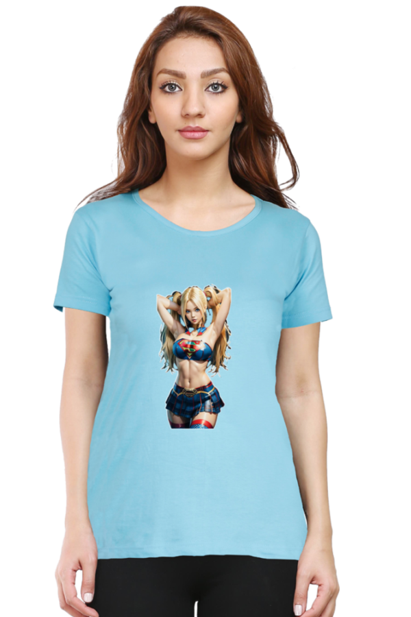 Supper Girl Round Neck Half Sleeve Classic T-Shirt - Image 10