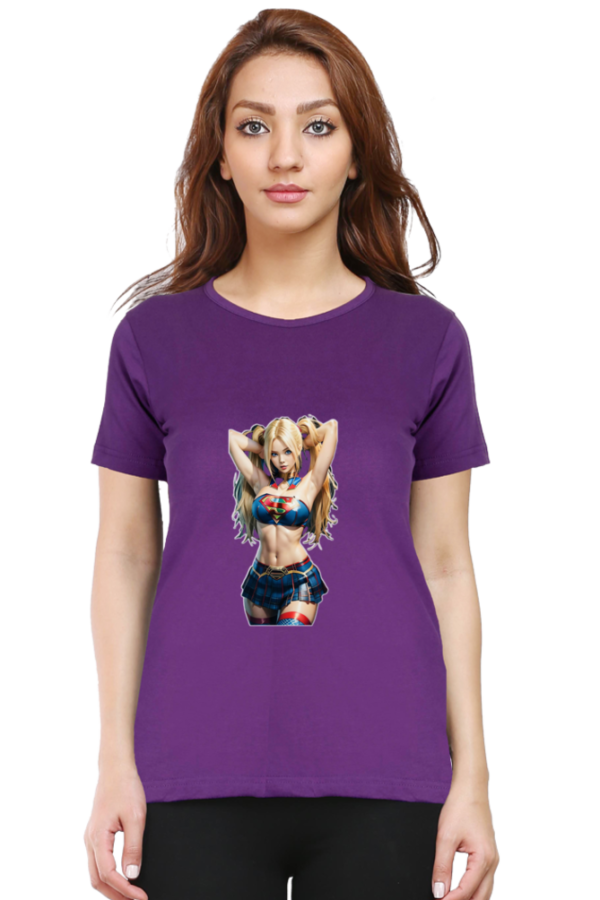 Supper Girl Round Neck Half Sleeve Classic T-Shirt - Image 6