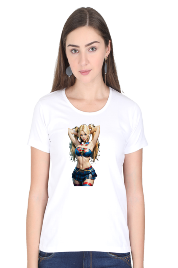 Supper Girl Round Neck Half Sleeve Classic T-Shirt - Image 15