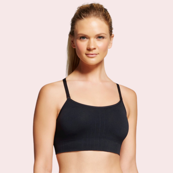 Female Black Spaghetti Straps Cami Bra - Image 2