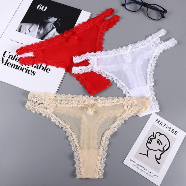 Women's Hollow Lace Thongs Brief Underwear - Image 5