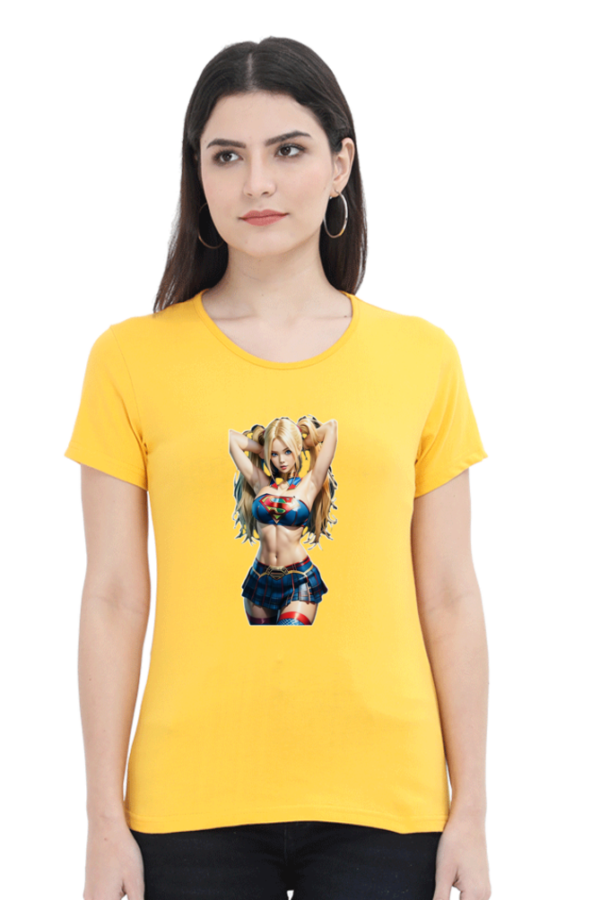 Supper Girl Round Neck Half Sleeve Classic T-Shirt - Image 2