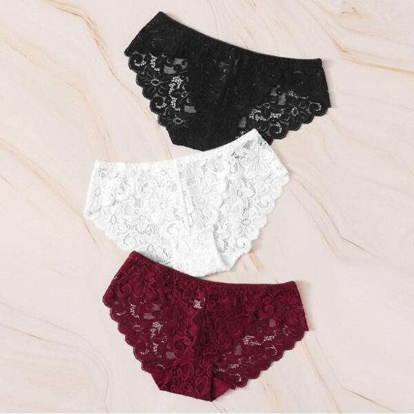 3 pack Lace Flowers hipster Panties - Image 2