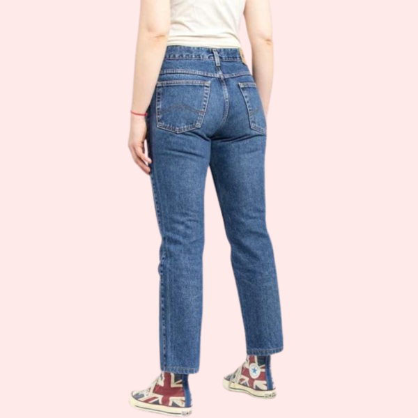 Women's 90s Blue Denim Straight Leg Jeans - Image 5
