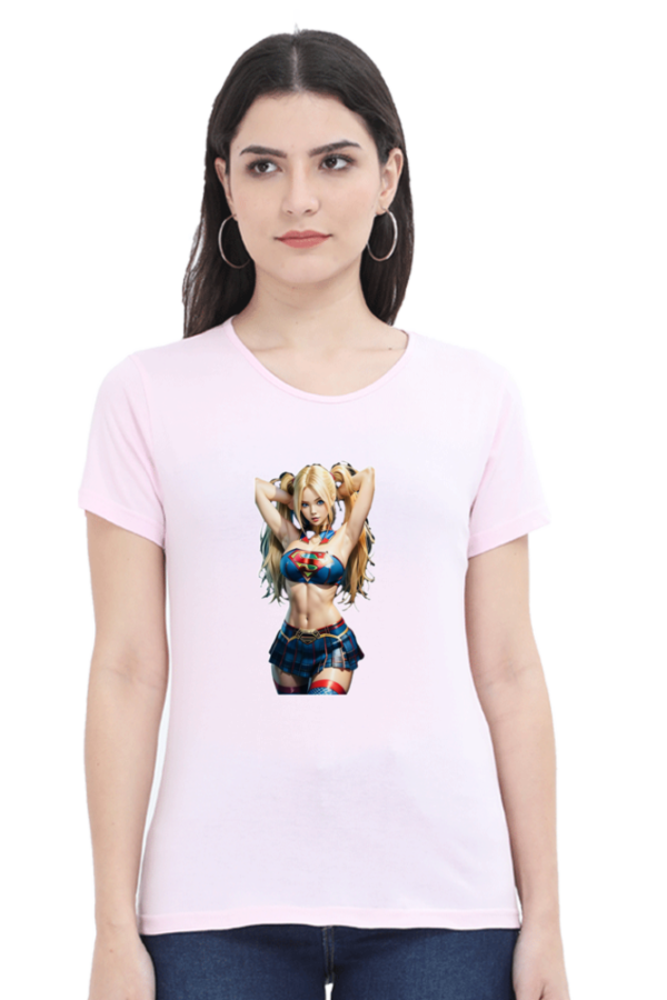 Supper Girl Round Neck Half Sleeve Classic T-Shirt