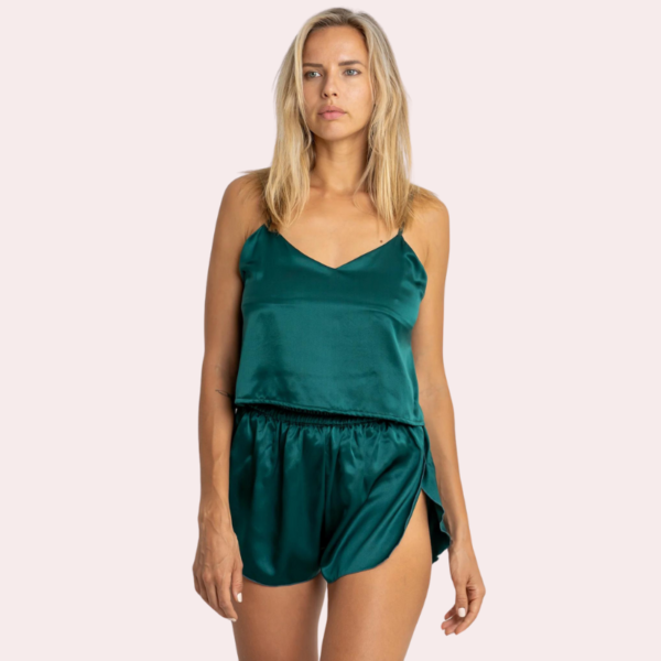 Sexy Silk Honeymoon Cami and Shorts Set for Her - Image 2