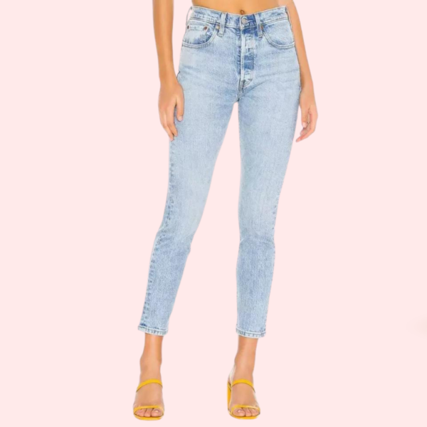 Chic Blue High Rise Skinny Jeans with Low Stretch - Image 3
