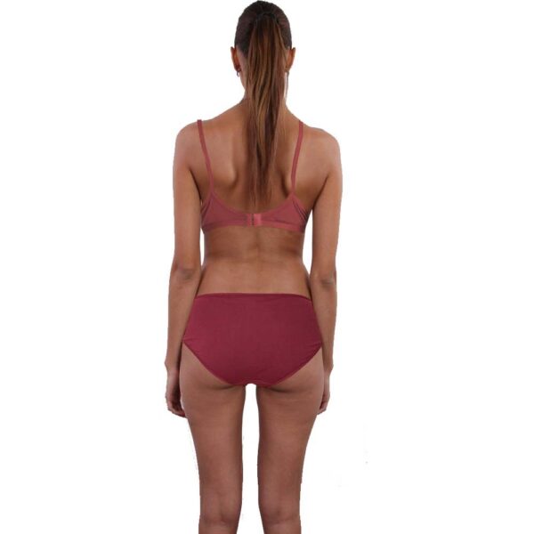 Organic Cotton Brown Bra Panty Set For Humid Weather - Image 3