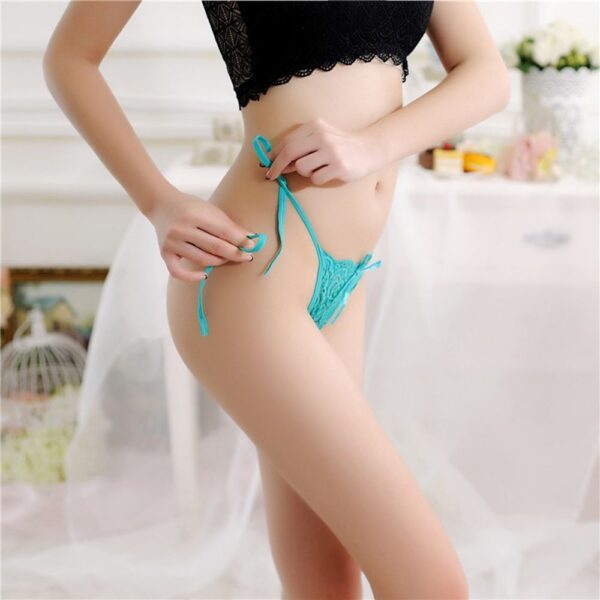 Thongs Briefs Lace Floral Transparent Panties - Image 10