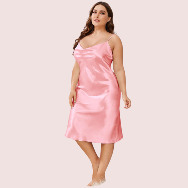 Solid Satin Slip Dress for 4XL 5XL Women - Image 4