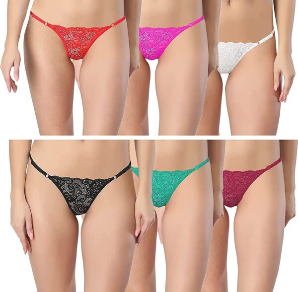 Women's Lace G-String Set - Pack of 4 - Image 3