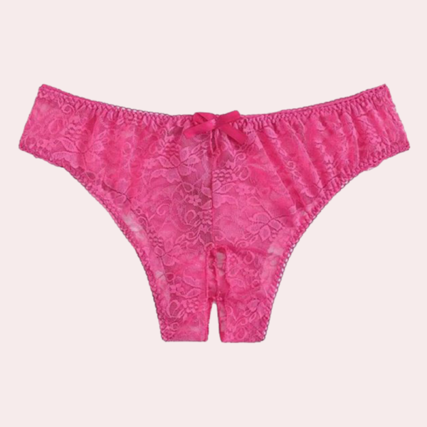 2 Pack Sexy Floral Lace Crotchless panty - Image 2