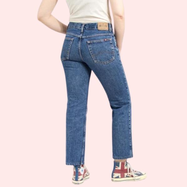 Women's 90s Blue Denim Straight Leg Jeans - Image 2