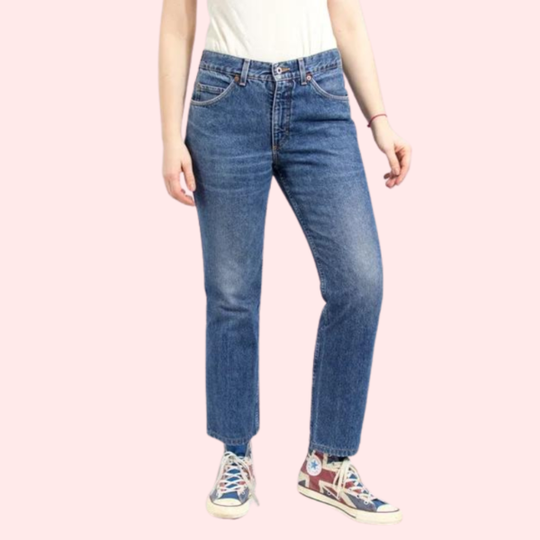 Women's 90s Blue Denim Straight Leg Jeans - Image 8