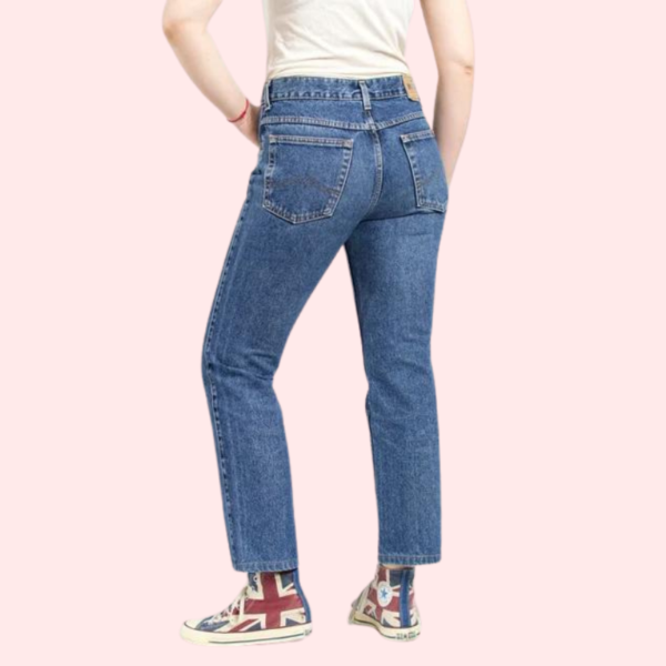 Women's 90s Blue Denim Straight Leg Jeans - Image 3