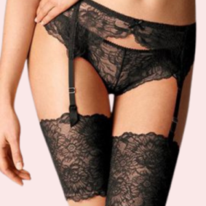 Seductive & Sultry Black Lace Garter Belt