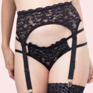 Seductive Black Lace Garter Belt