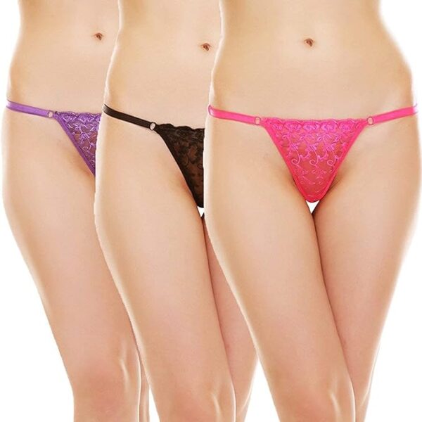 Women's Lace G-String Set - Pack of 4 - Image 4