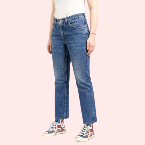 Women's 90s Blue Denim Straight Leg Jeans - Image 6