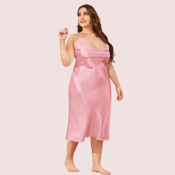 Solid Satin Slip Dress for 4XL 5XL Women - Image 6