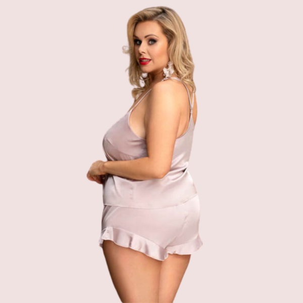 Comfortable Plus Size Cami Shorts Sleepwear Set - Image 4