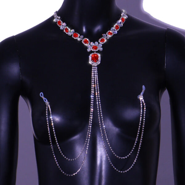 Ladies Fashion Multilayer Crystal Nipple Chain - Image 5