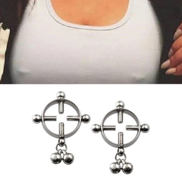 European And American Stainless Steel Nipple Ring Electroplating Bell Round Nipple Clamp - Image 3