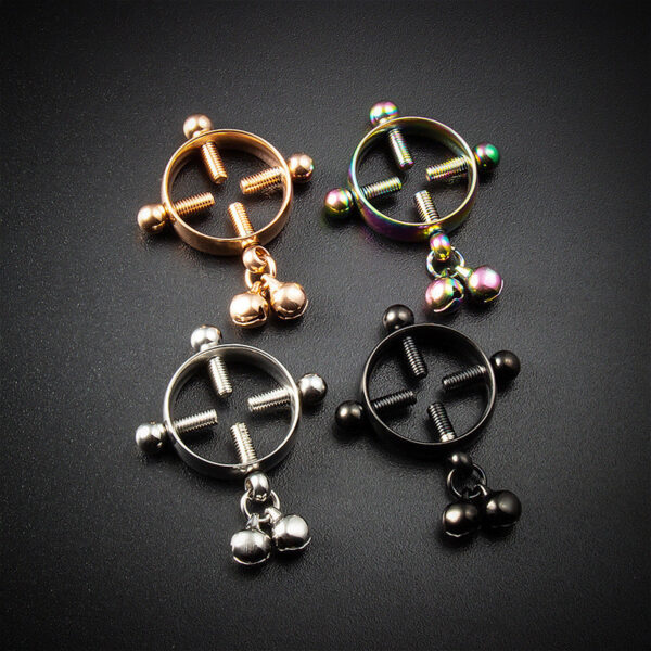 European And American Stainless Steel Nipple Ring Electroplating Bell Round Nipple Clamp - Image 9