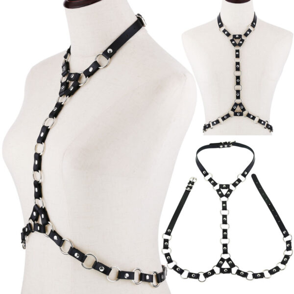 Gothic Bondage Necklace Belt Drawstring Body Chains - Image 6