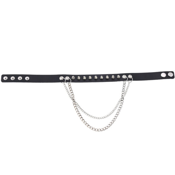 Punk Rock Gothic Rivet Spike Leather Chyer Necklace Personality Fashion Street Shooting Metal Chain Neckband Clavicle Chain - Image 4