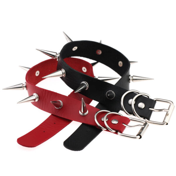 Sexy Punk Egirl Choker Collar Sky Blue Leather Necklaces Women Bondage Cosplay Goth Spike Choker Belt Jewelry Emo Harajuku Gifts - Image 5