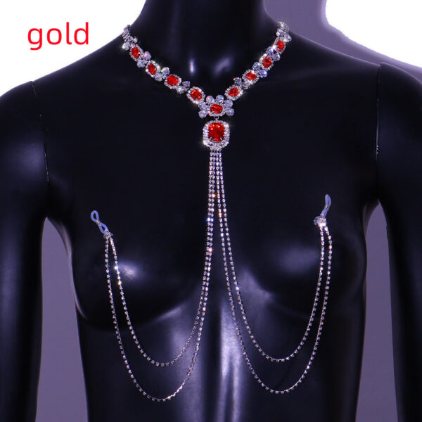 Ladies Fashion Multilayer Crystal Nipple Chain - Image 6