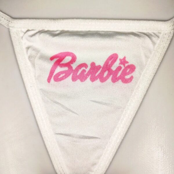 Barbie Letter Print Sexy Cotton Lace-up Thong T Pants Female - Image 5