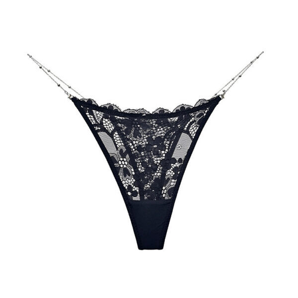 T-shaped Trendy Metal Chain Transparent Lace Personality T Underwear - Image 9