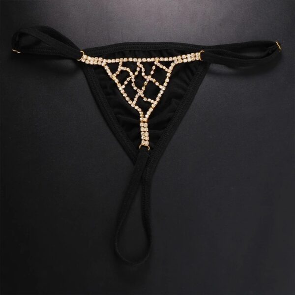 Mesh Rhinestone Underwear Waist Chain - Image 3