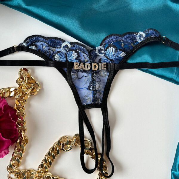 DIY Size Rhinestone Alphabet Sheer Thong - Image 3