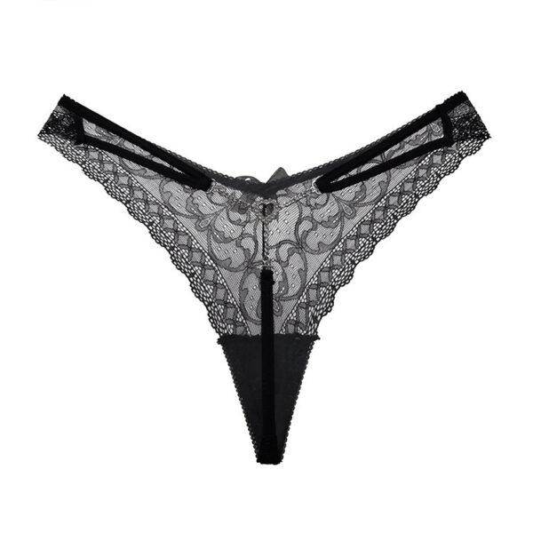 T-shaped Trendy Metal Chain Transparent Lace Personality T Underwear - Image 3