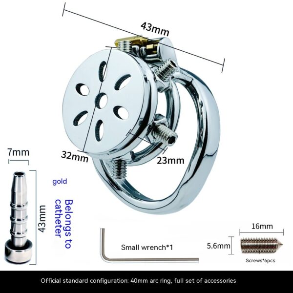 Stainless Steel Massage Flat Chastity Lock Anti-escape - Image 4