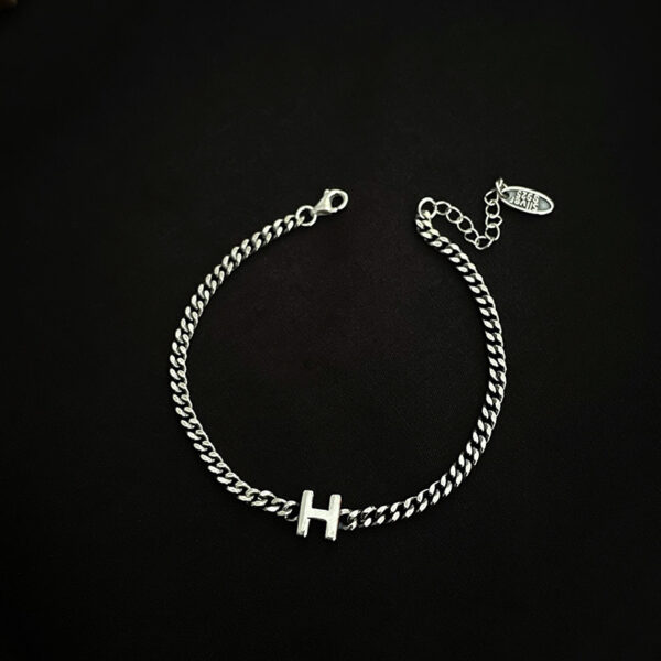 Sterling Silver 26 English Letter Bracelet/Anklet Female Minority - Image 5