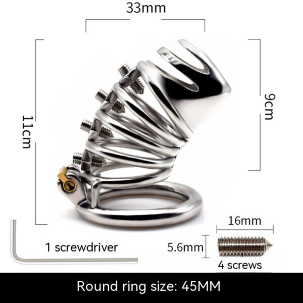 Men's Metal Cb Lock Chastity Pant Belt Screw Stimulation Toy - Image 2