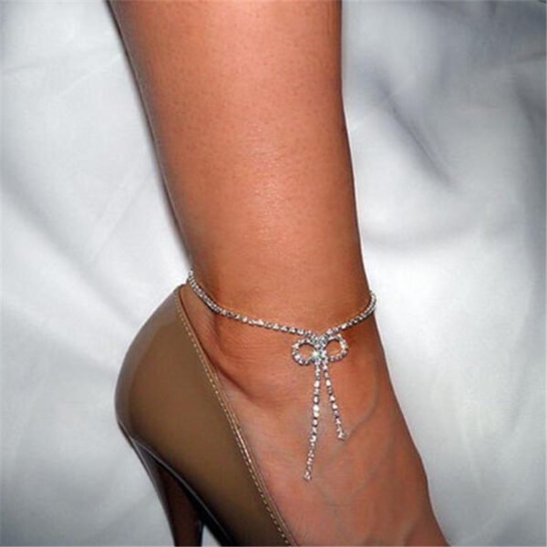 Fashion Diamond Anklet With All-match Rhinestones Bow Anklet - Image 4
